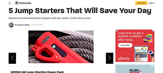 Weego featured in Autoweek's 5 Jump Starters that will save your day