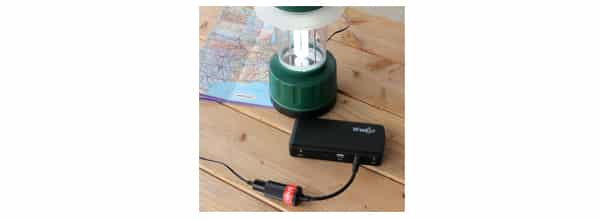 Weego 12V Adapter can power fans, lanterns, and more. Perfect for camping.