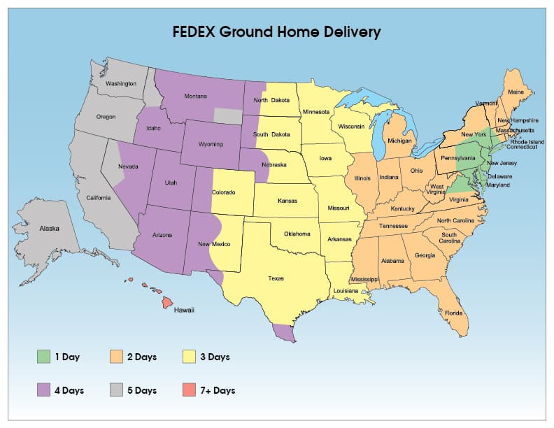 fedex home delivery zone chart 2018