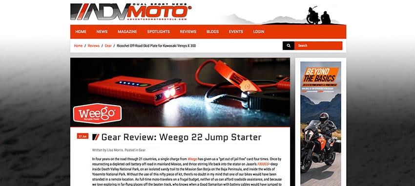AdvMoto Gear Review of Weego 22