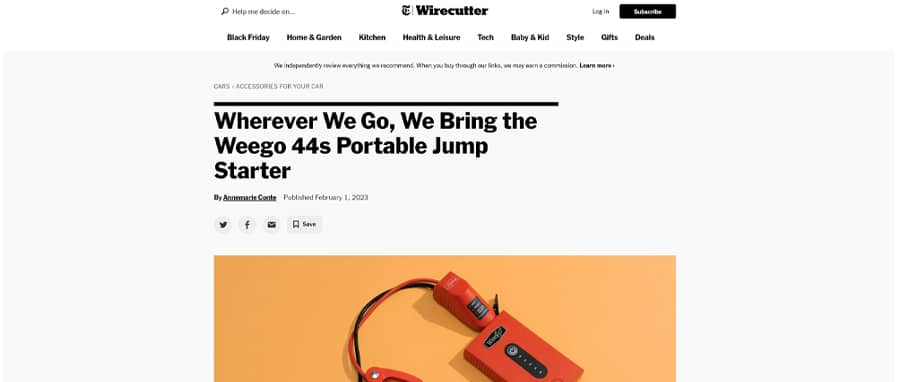 NYT Wirecutter Features Weego 44s